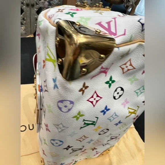 💙🩷Louis Vuitton x Takashi💚💜 White Multicolor Monogram Speedy 30 - Picture 9 of 11